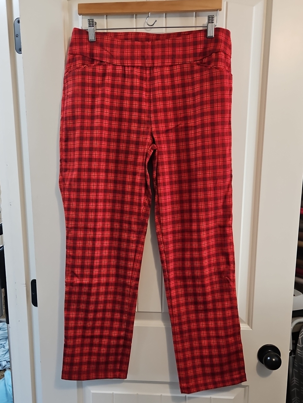 croft & barrow Red Plaid Straight-Leg Pants